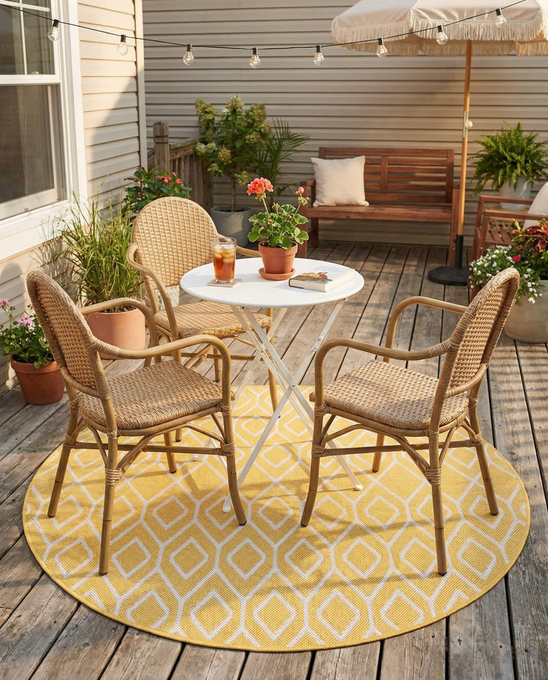 Urban Oasis Rugs Collection Area Rug -  Boulevard (Yellow Ivory) Round Yellow Ivory  lifestyle 17