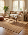 Hampton Stripes Wool Collection Area Rug - Montauk Rectangle Latte Brown  lifestyle 7