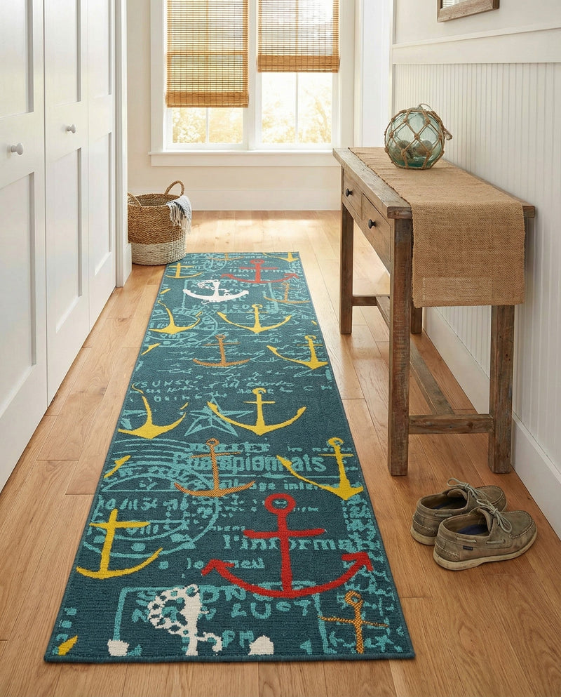 Seaside Haven Rugs Collection Area Rug -  Lighthouse Runner Navy Blue  lifestyle 65