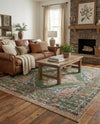 Savannah Soiree Collection Area Rug - Serengeti (Green) Square Green  lifestyle 34