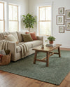 Highland Woven Jute Collection Area Rug - Glenmore (Green) Rectangle Green  lifestyle 3