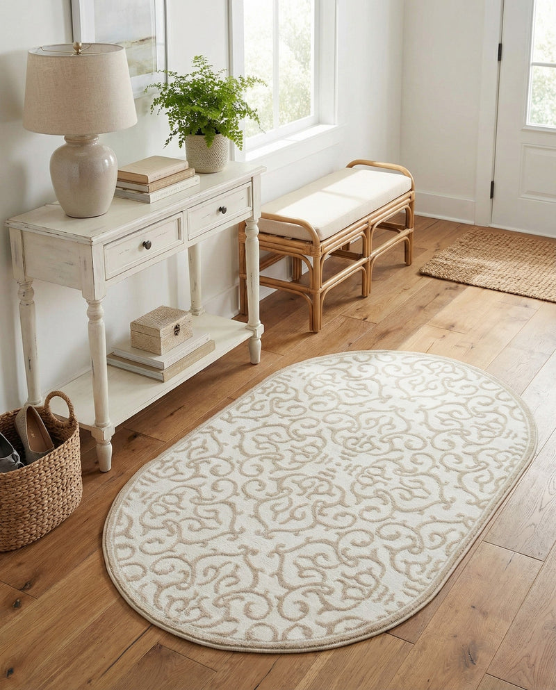 Andes Summit Collection Area Rug -  Pichincha Oval Snow White  lifestyle 57