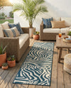 Savannah Escape Collection Area Rug -  Masai Runner Navy Blue and Ivory  lifestyle 47