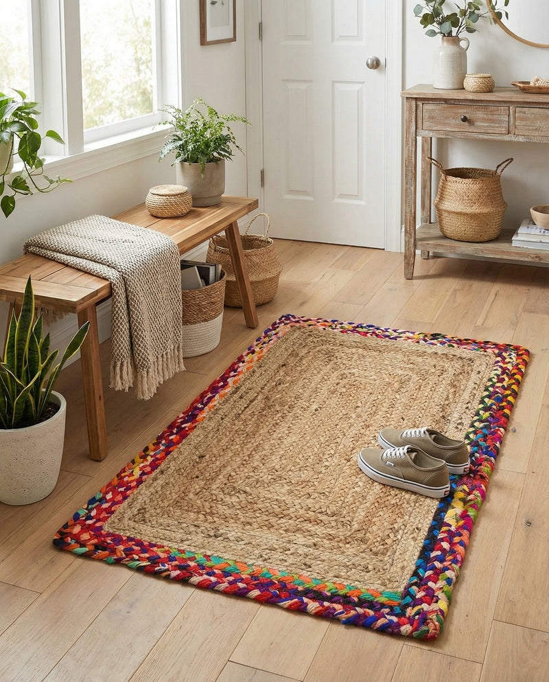 Woven Seaside Jute Collection Area Rug - Seabrook Rectangle Natural  lifestyle 18