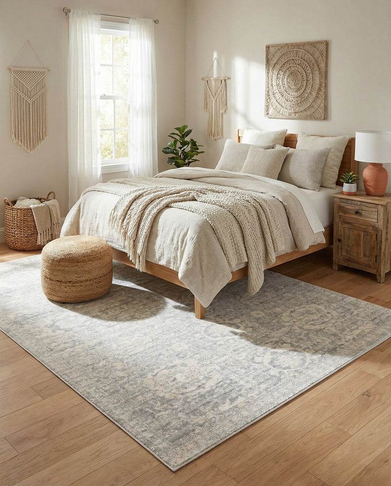 Seville Stripes Collection Area Rug -  Cordoba (Gray) Rectangle Gray  lifestyle 13
