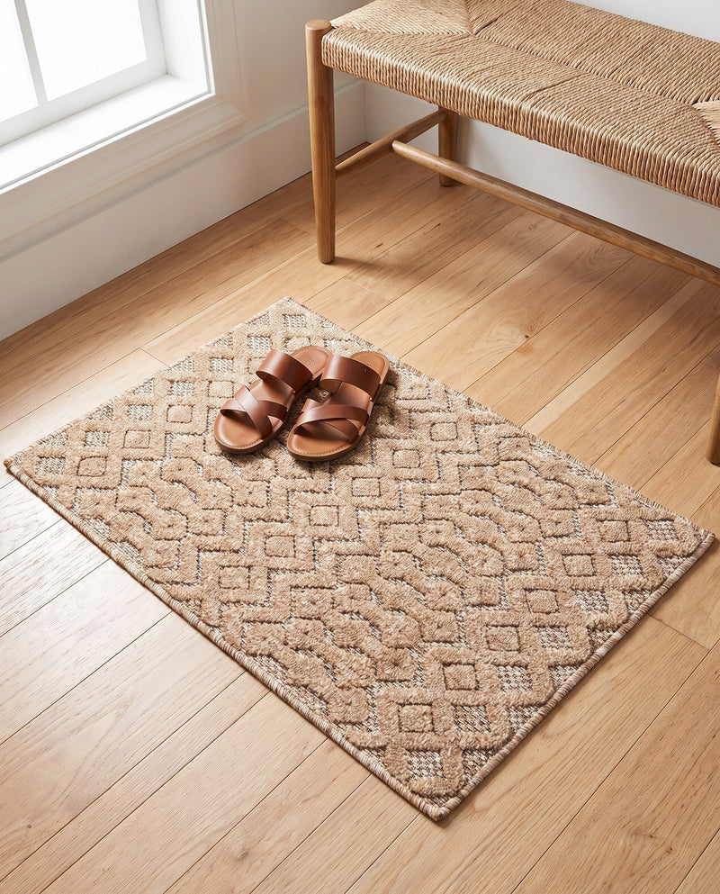 Garden Lattice Charm Collection Area Rug -  Pergola (Beige) Rectangle Beige  lifestyle 20
