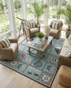 Seaside Haven Rugs Collection Area Rug -  Anchorage Rectangle Blue  lifestyle 3