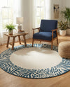 Savannah Escape Collection Area Rug - Serengeti Round Ivory  lifestyle 47