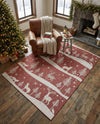 Garden Festivity Collection Area Rug - Evergreen Rectangle Red  lifestyle 32