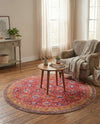 Heritage Elegance Collection Area Rug -  Fontainebleau Round Red  lifestyle 40