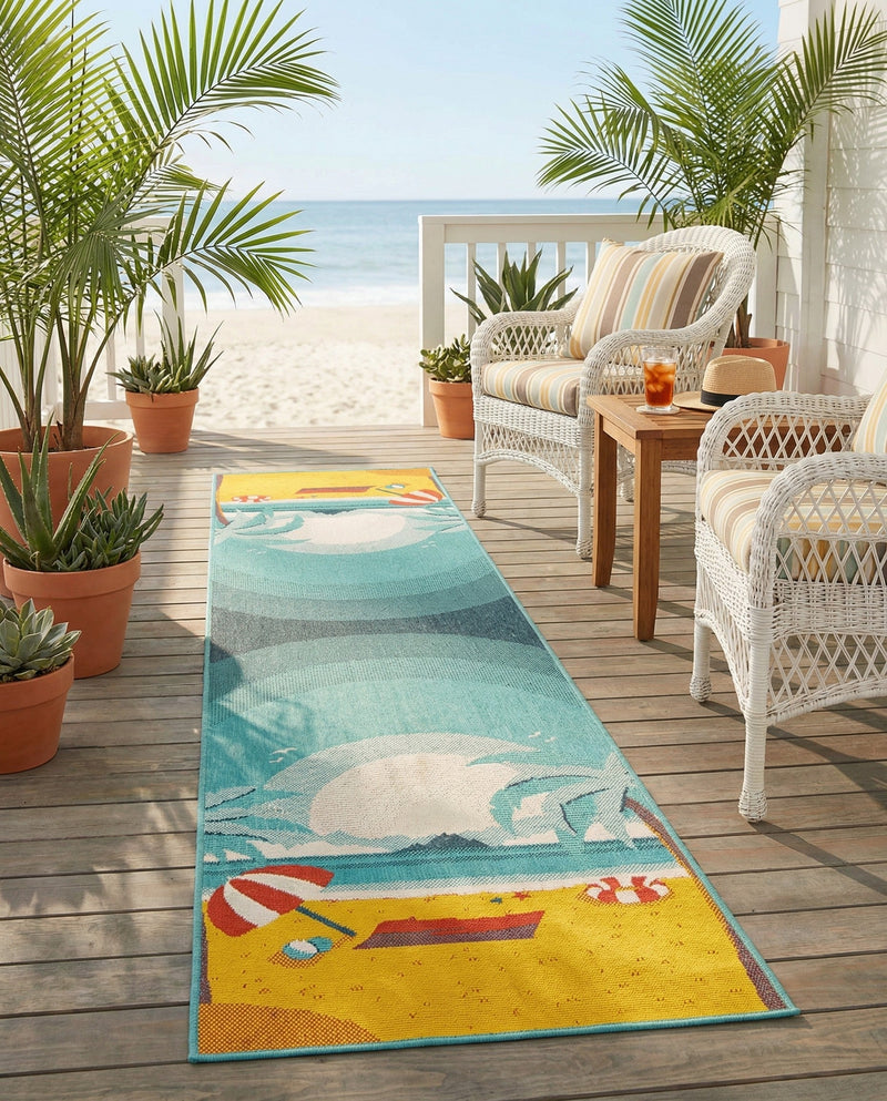 Seaside Haven Rugs Collection Area Rug -  Dockside Runner Multi  lifestyle 58