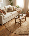 Woven Seaside Jute Collection Area Rug - Varadero Round Natural  lifestyle 7