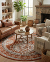 Savannah Elegance Collection Area Rug -  Tybee (Terracotta) Round Terracotta  lifestyle 59