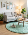 Eternal Plush Oasis Collection Area Rug -  Tranquility (Cyan) Round Cyan  lifestyle 24