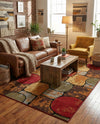 Bistro Lounge Collection Area Rug -  Cappuccino Rectangle Multi  lifestyle 11