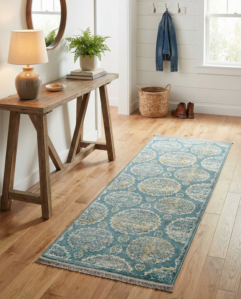 Arcadia Rugs Collection Area Rug -  Atlantis (Gray and Blue) Runner Gray and Blue  lifestyle 79