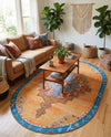 Heritage Elegance Collection Area Rug -  Winterthur (Orange) Oval Orange  lifestyle 39