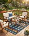 Caribbean Terrace Collection Area Rug -  Martinique Square Charcoal  lifestyle 53