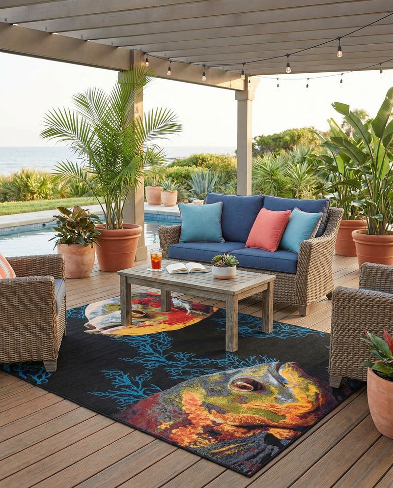 Seaside Haven Rugs Collection Area Rug -  Harbor Rectangle Multi  lifestyle 5