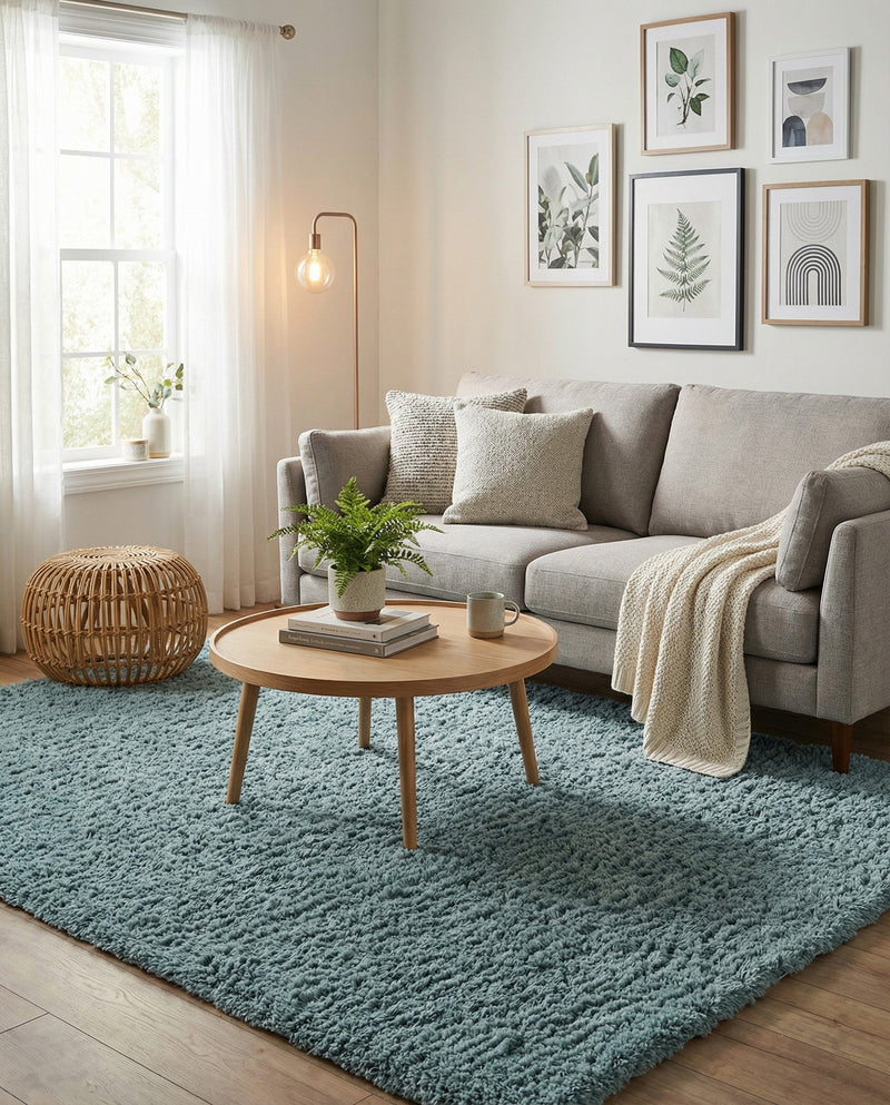 Eternal Plush Oasis Collection Area Rug -  Tranquility (Slate Blue) Rectangle Slate Blue  lifestyle 4