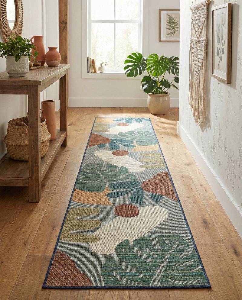 Coastal Terrace Collection Area Rug -  Boardwalk Runner Blue  lifestyle 50