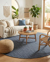 Jill Zarin Sedona Oasis Outdoor Collection Area Rug - Coconino (Navy Sky) Round Navy Sky  lifestyle 42