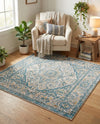 Seville Stripes Collection Area Rug - Cadiz (Light Gray) Square Light Gray  lifestyle 58