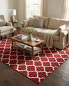 Lattice Gardens Collection Area Rug -  Bloomfield (Dark Terracotta) Square Dark Terracotta  lifestyle 54