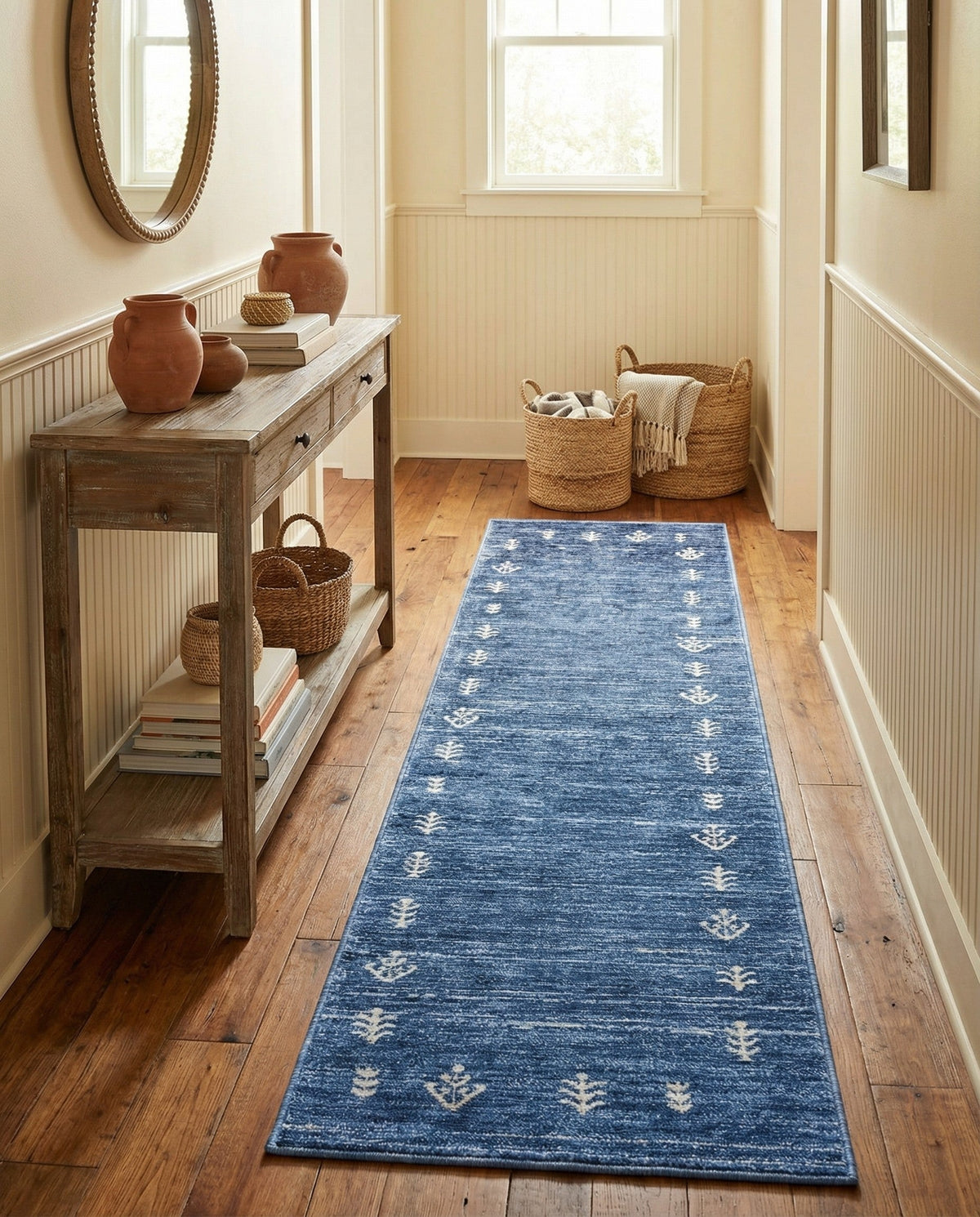 Zagros Shades Collection Area Rug -  Yasuj Runner Navy Blue  lifestyle 105