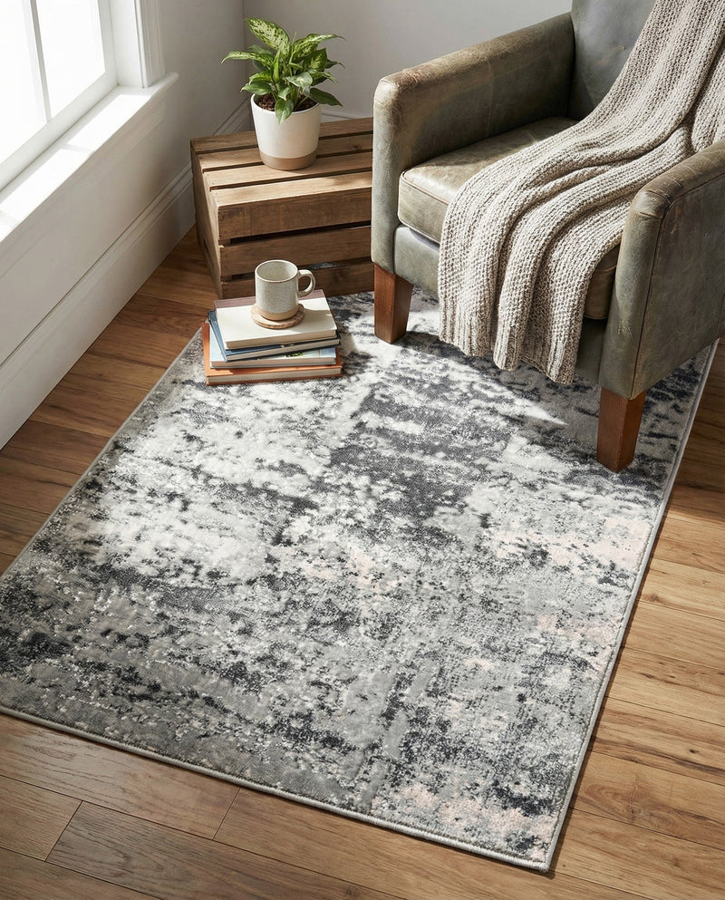 Bloomsbury Elegance Collection Area Rug -  Belgravia Rectangle Gray  lifestyle 18