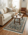 Persian Elegance Collection Area Rug -  Kerman (Blue) Rectangle Blue  lifestyle 25