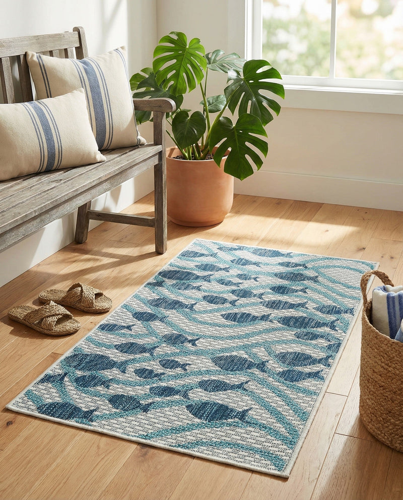 Seaside Haven Rugs Collection Area Rug -  Harbor Rectangle Blue  lifestyle 18