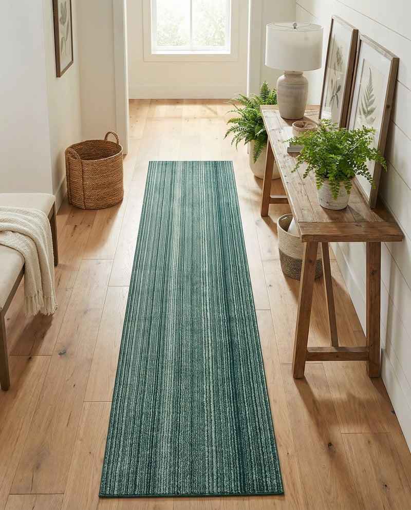 Jewel Oasis Collection Area Rug - Sapphire (Green) Runner Green  lifestyle 80