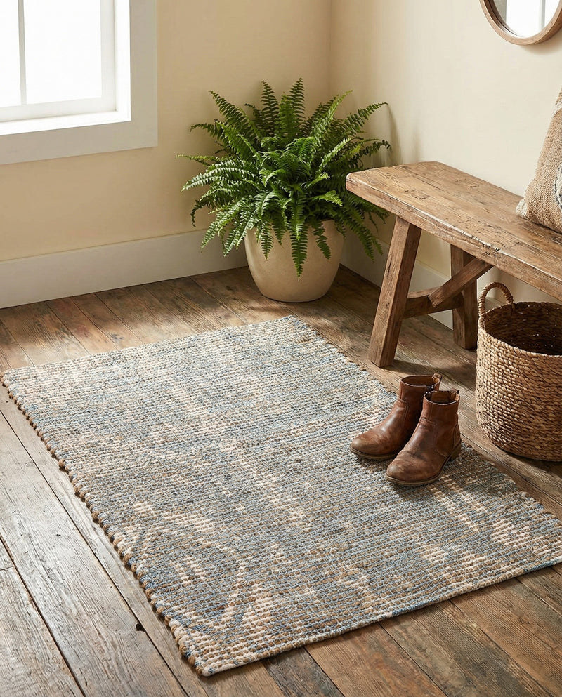 Savannah Threads Collection Area Rug -  Kalahari Rectangle Antique Blue  lifestyle 3