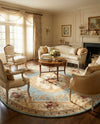 Versailles Elegance Collection Area Rug -  Louveciennes (Light Blue) Round Light Blue  lifestyle 64