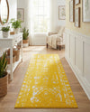 Brighton Stripes Collection Area Rug - Sussex (Yellow) Runner Yellow  lifestyle 41