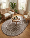 Tribal Terrace Treasures Collection Area Rug -  Incan Isle (Brown) Oval Brown  lifestyle 38