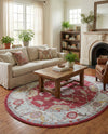Arcadia Rugs Collection Area Rug - Eden (Red) Oval Red  lifestyle 57
