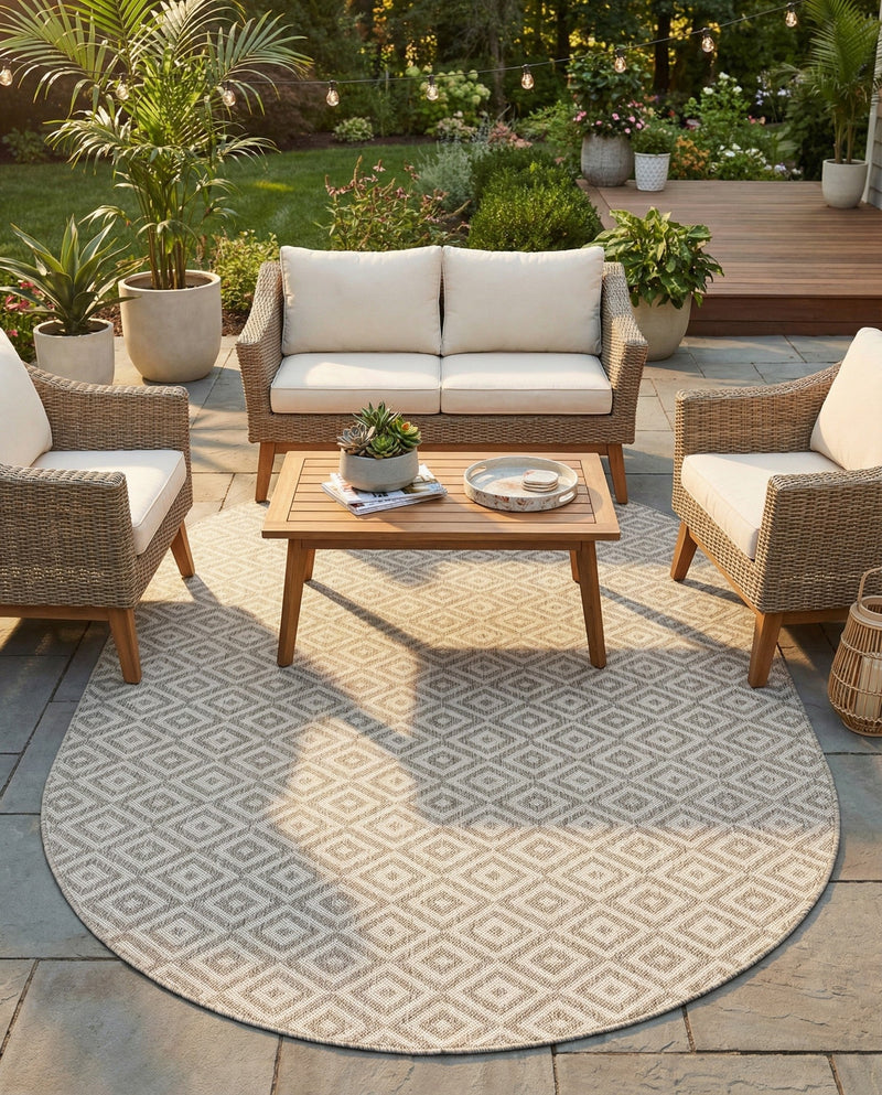 Urban Oasis Rugs Collection Area Rug -  Rooftop (Light Gray) Oval Light Gray  lifestyle 41