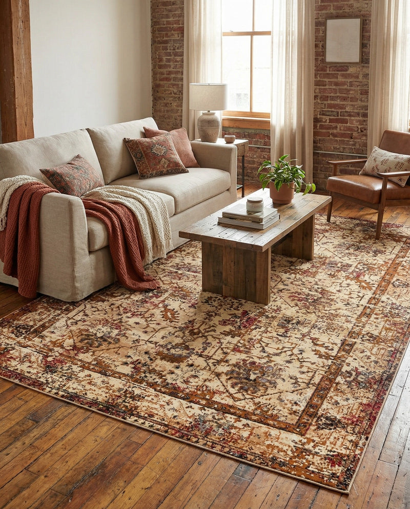 Neptune Elegance Collection Area Rug -  Galatea (Beige Cream) Rectangle Beige Cream  lifestyle 3