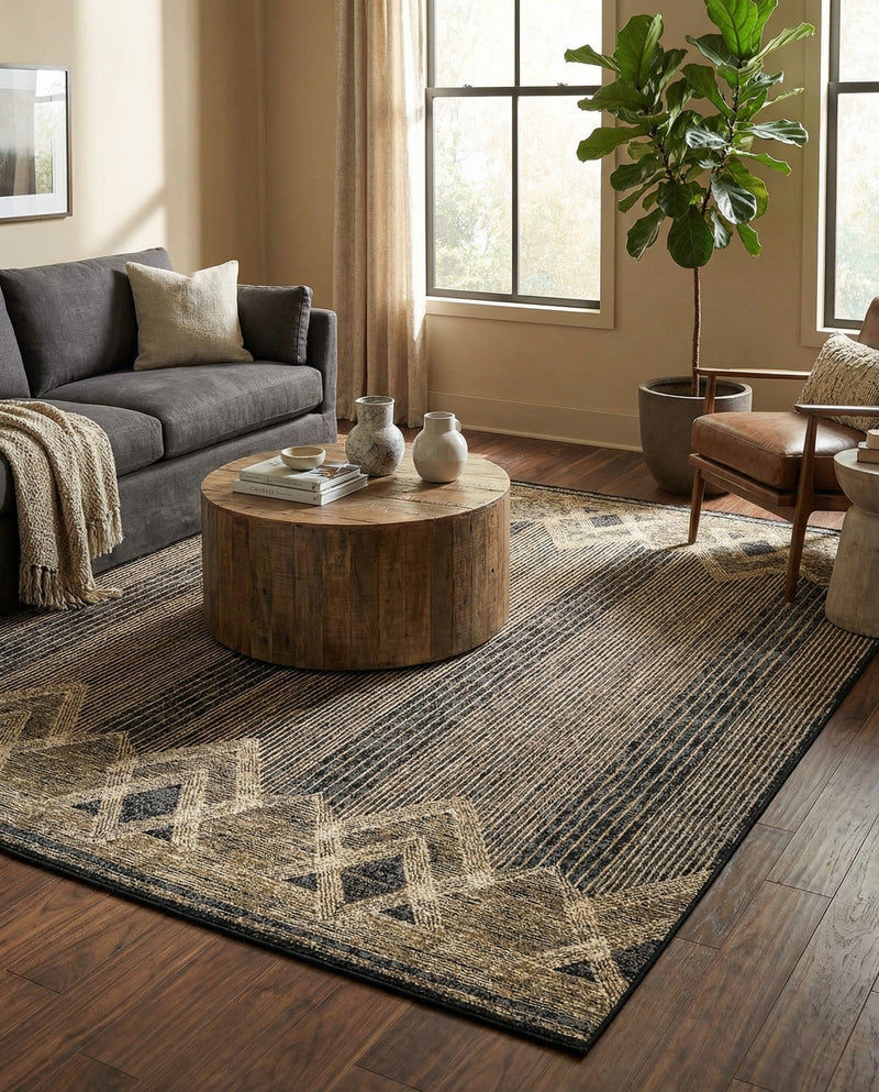 Urban Terrace Collection Area Rug -  Loft Rectangle Charcoal  lifestyle 12