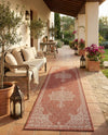 Patio Heritage Collection Area Rug -  Charleston (Rust Red) Runner Rust Red  lifestyle 53
