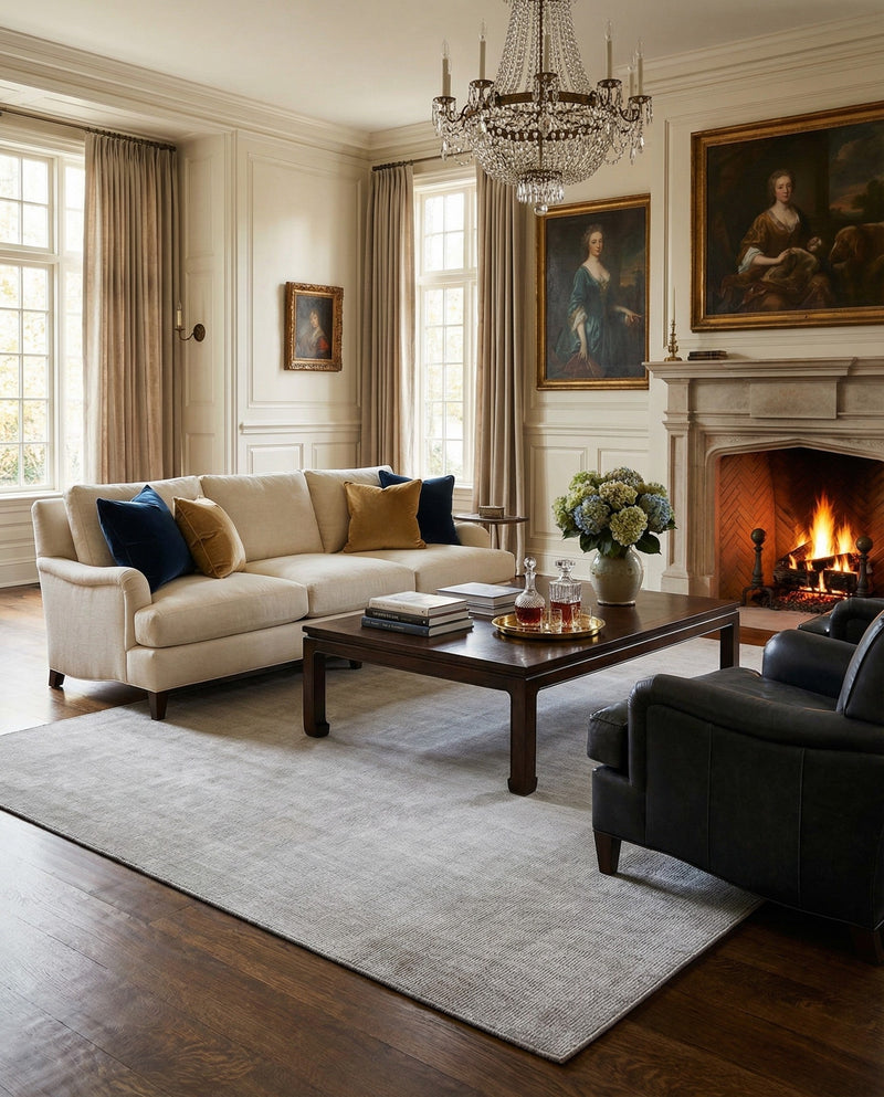 Berkshire Estate Collection Area Rug - Windsor (Grey Manor) Rectangle Grey Manor  lifestyle 8