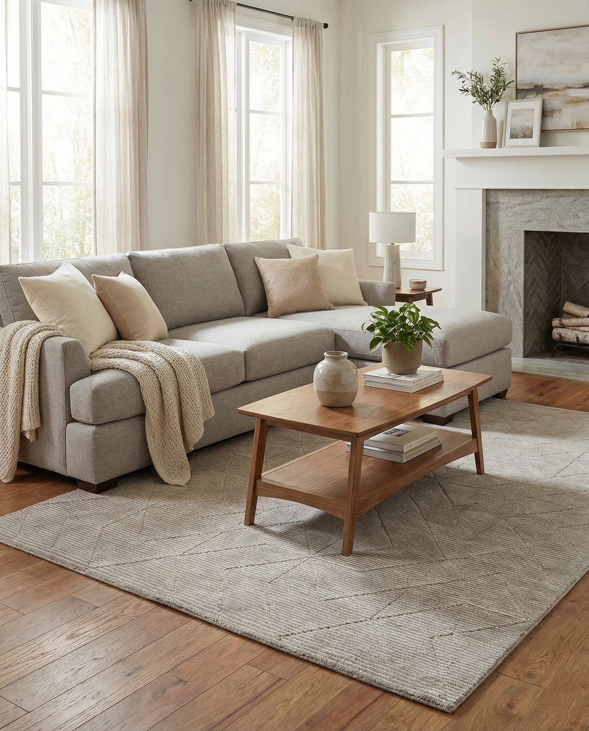 Nordic Loom Geometric Collection Area Rug - Oslo Rectangle Steel gray  lifestyle 20