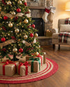 Holiday Hearth Rugs Collection Area Rug - Yuletide Round Natural and Red  lifestyle 20