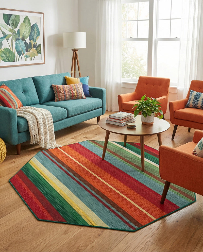 Urban Terrace Collection Area Rug -  Canopy Octagon Multi  lifestyle 30