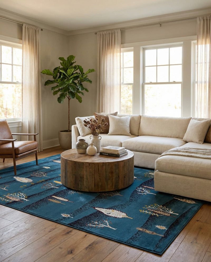 Coastal Haven Collection Area Rug -  Surfside Rectangle Blue  lifestyle 37