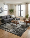 Urban Terrace Collection Area Rug -  Midtown Square Black and White  lifestyle 21