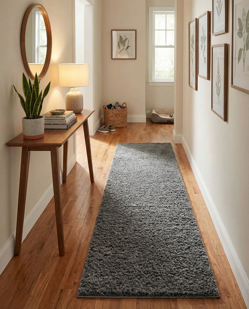 Cozy Comfort Shag Collection Area Rug - Haven (Pebble Gray) Runner Pebble Gray  lifestyle 27