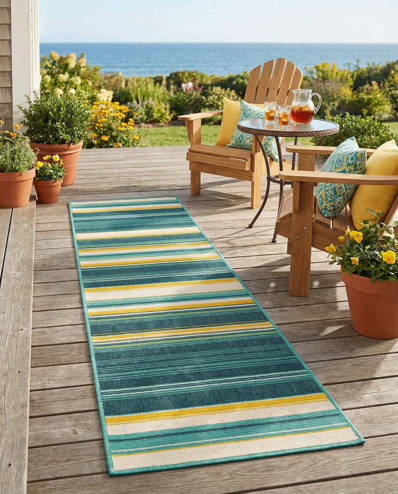 Terrace Fringe Collection Area Rug -  Veranda Runner Multi  lifestyle 51